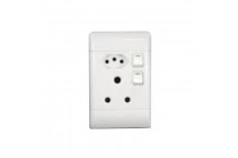 CBI Switch Socket 16A SA+Euro- 2x4 White