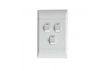 CBI 3 Lever 1 Way Light Switch 2X4 White