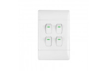 CBI 4 Lever 1 Way Light Switch 2X4 White