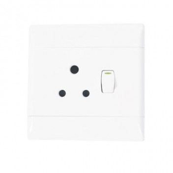 CBI Socket Plug Single Switch 4x4 White